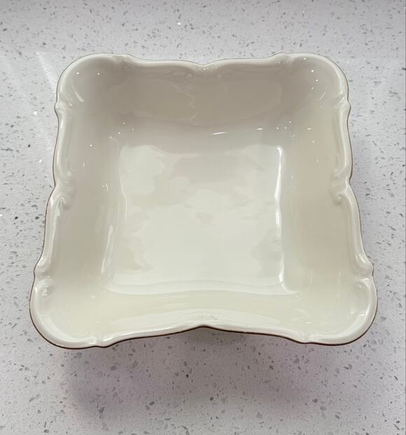 C.T. Tielsch-Altwasser Other - VTG C.T. Tielsch Altwasser Germany Square Porcelain Serving Bowl Gold Trim 8”